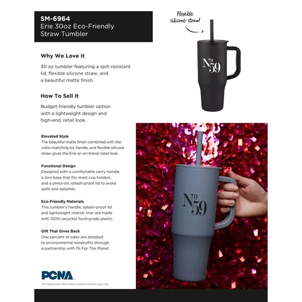 Erie 30oz Eco-Friendly Straw Mug
