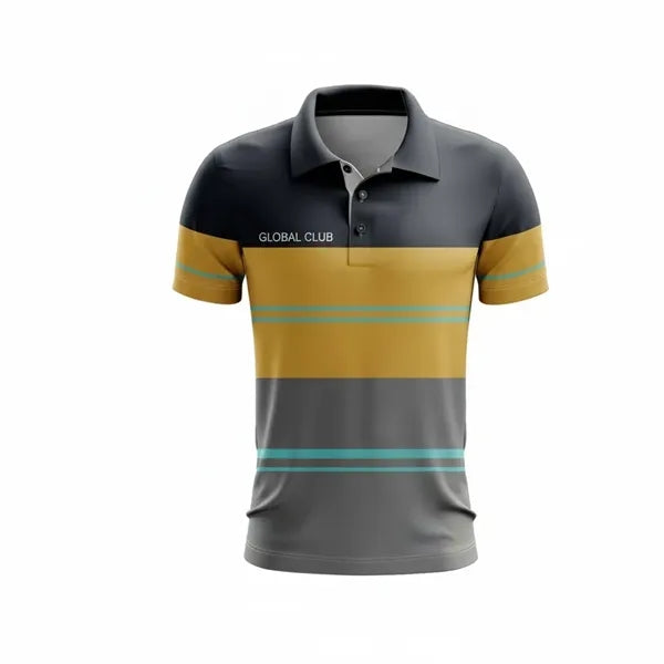 Short Sleeve Polo shirt Sublimated Jacquard Stripe