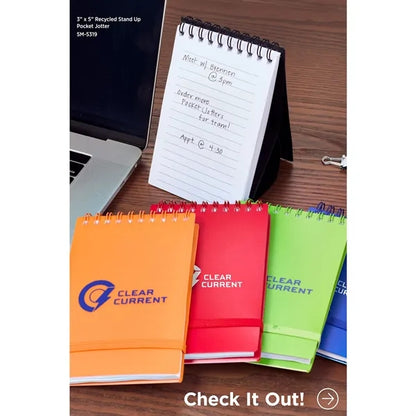 3" x 5" Recycled Stand Up Pocket Jotter