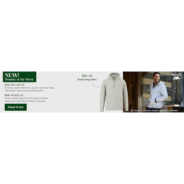 Roots73 CANMORE Eco Quarter Zip Hoody - Unisex