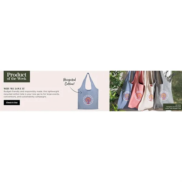 Bungalow 5oz Recycled Cotton Twill Shopper Tote