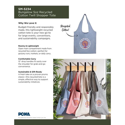Bungalow 5oz Recycled Cotton Twill Shopper Tote