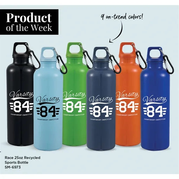 Race 25oz Recycled Bottle with Carabiner