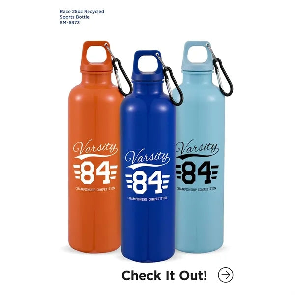 Race 25oz Recycled Bottle with Carabiner
