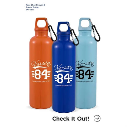 Race 25oz Recycled Bottle with Carabiner