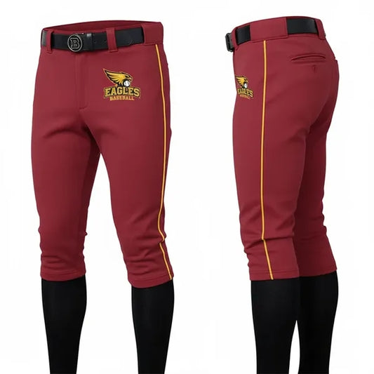 Crop Length Taiwan Needle Eye Mesh Baseball Pants W/Piping