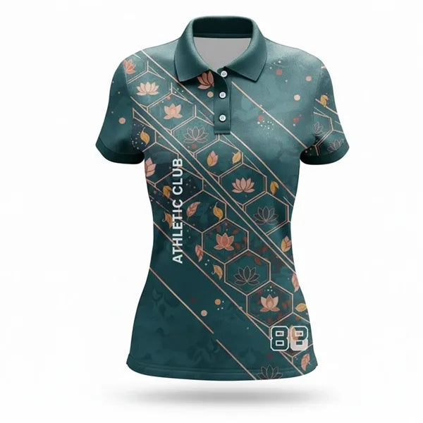 Short Sleeve Polo shirt Women's Sublimated Spandex