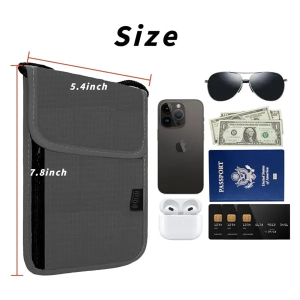 Travel Neck Wallet with RFID Blocking