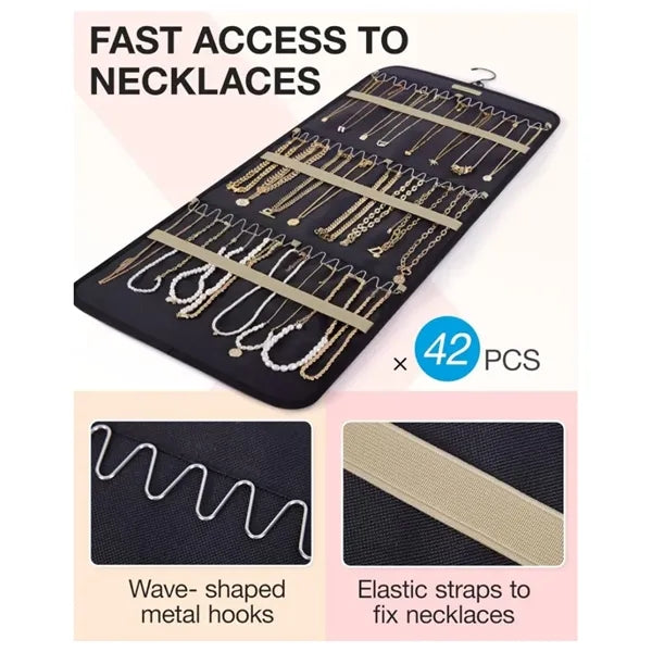 Jewelry Organizer Storage Roll with Hanger
