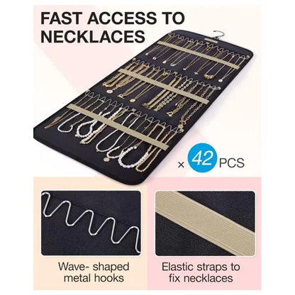 Jewelry Organizer Storage Roll with Hanger