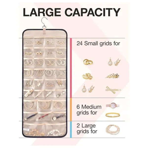 Jewelry Organizer Storage Roll with Hanger