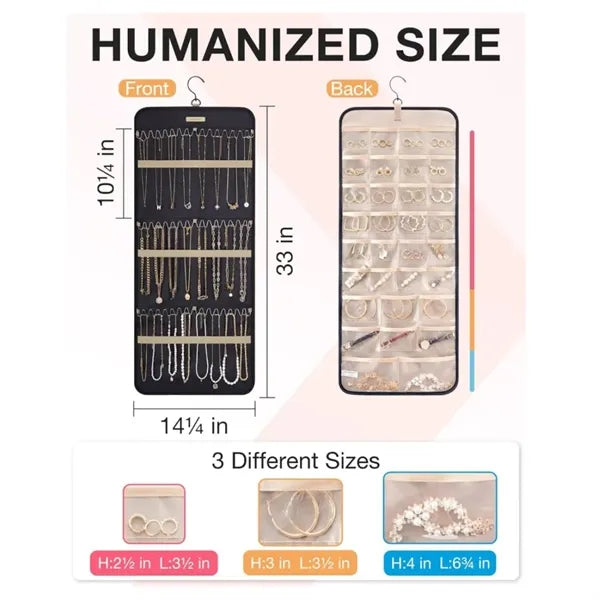 Jewelry Organizer Storage Roll with Hanger