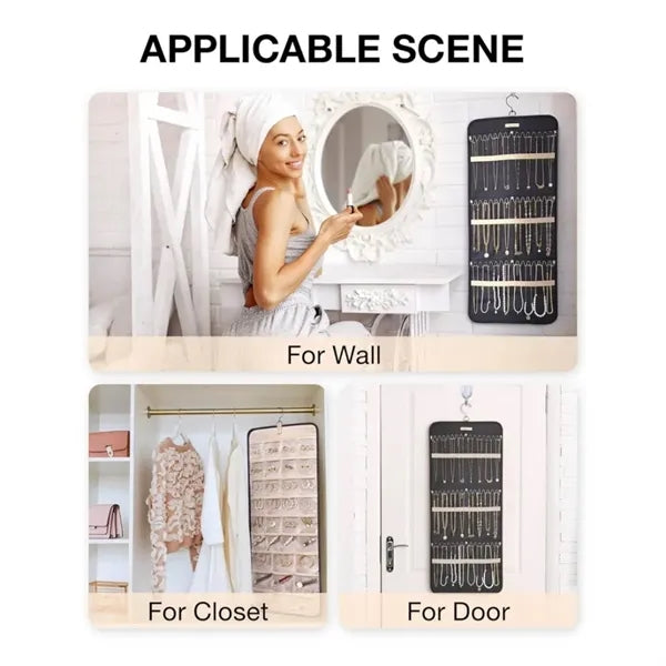 Jewelry Organizer Storage Roll with Hanger