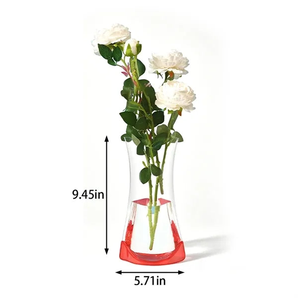 Bedroom wedding clear flower bouquet bag PVC folding vase