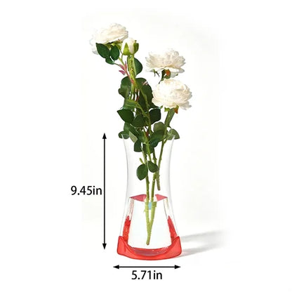 Bedroom wedding clear flower bouquet bag PVC folding vase