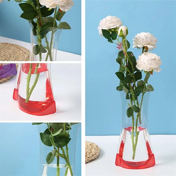 Bedroom wedding clear flower bouquet bag PVC folding vase