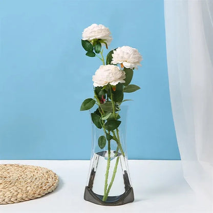 Bedroom wedding clear flower bouquet bag PVC folding vase