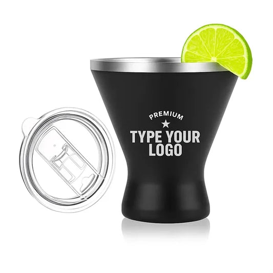 8oz Insulated Margarita Martini Tumbler Wine Glass with Lid
