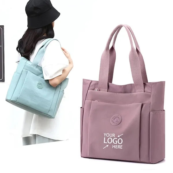 Nylon Lightweight Handbag Multi Pocket Shoulder Bag