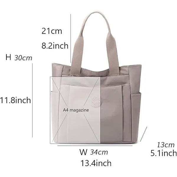 Nylon Lightweight Handbag Multi Pocket Shoulder Bag