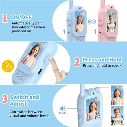 Children Vedio Walkie Talkies Toy with Screen Display