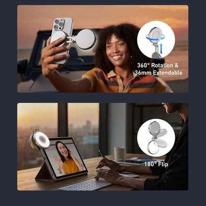 Magnetic Phone Selfie Ring LED Light with Built in Mirror