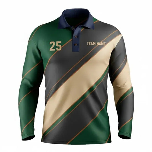 Sublimated Long Sleeve Polo shirt-150G Interlock (unisex)