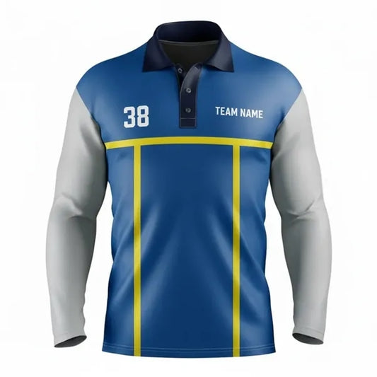 Long Sleeve Polo shirt Sublimation-Spandex Interlock