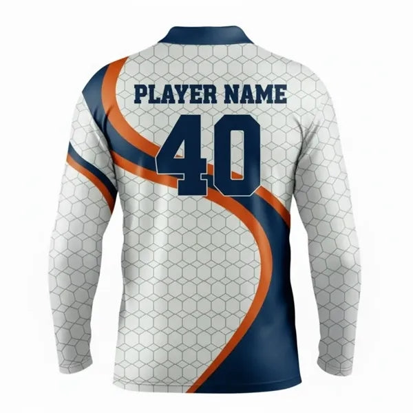 Unisex Sublimated Long Sleeve Polo shirt Pique