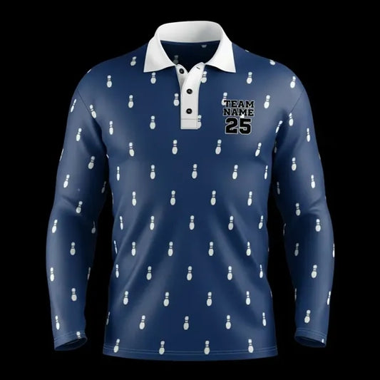 Sublimated Long Sleeve Polo shirt 160G Spandex Interlock