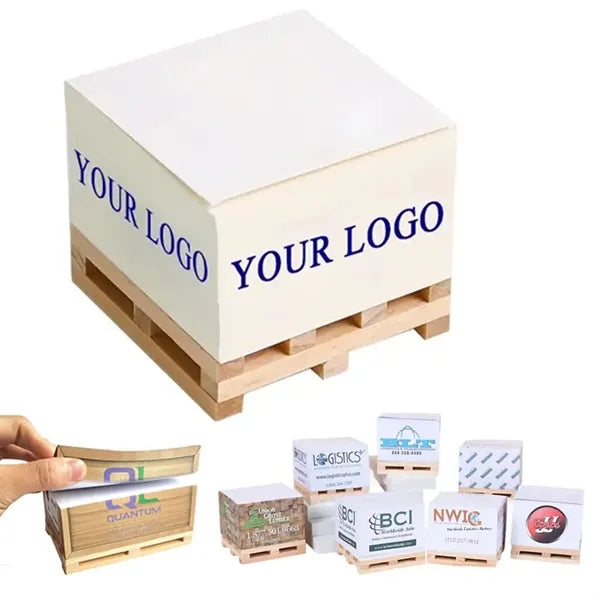 Custom Square Notepad & Wooden Tray
