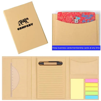 Tri-Fold Notepad with Sticky Ruler Pen