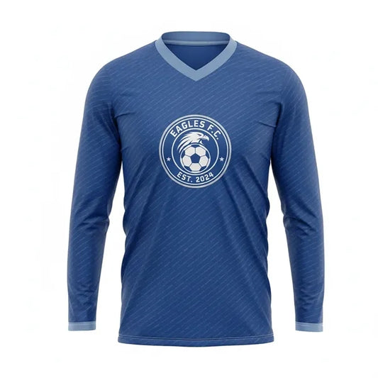 Full Color Birdseye Mesh Long Sleeve Soccer Jersey 160G