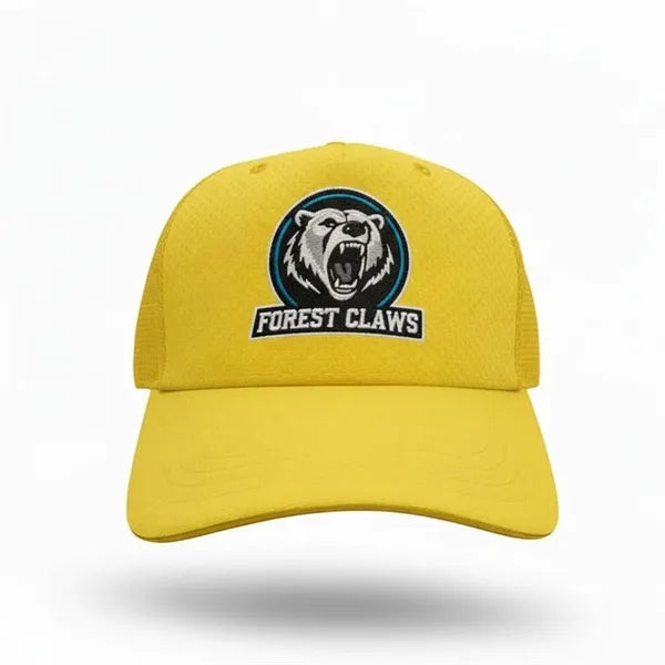 Structured Trucker Cap w/ Front Embroidery - Bee-Eye Lattice