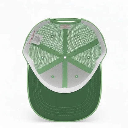 Structured Trucker Cap w/ Front Embroidery - Bee-Eye Lattice