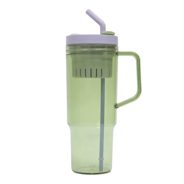 40oz Travel Mug with Handle & Straw