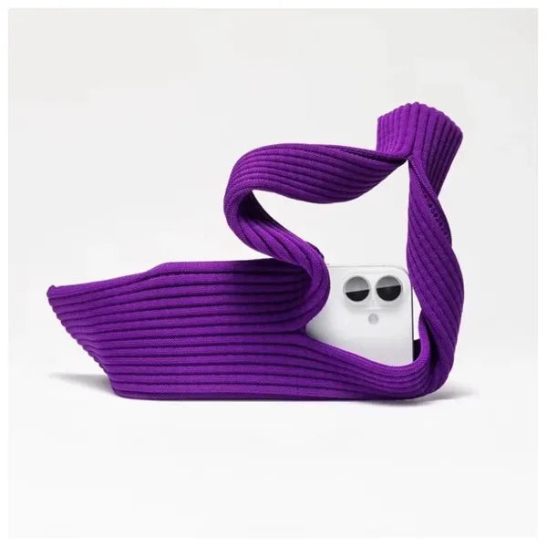 Knitted Long Shoulder Phone Bag