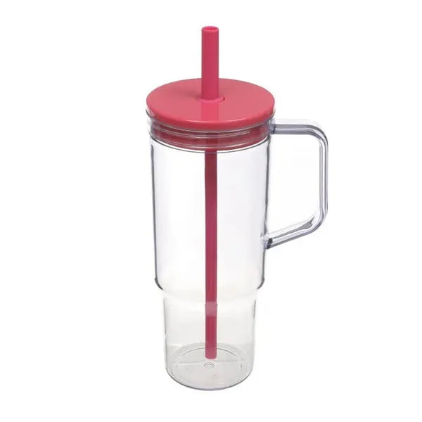 40oz Travel Mug with Handle & Straw