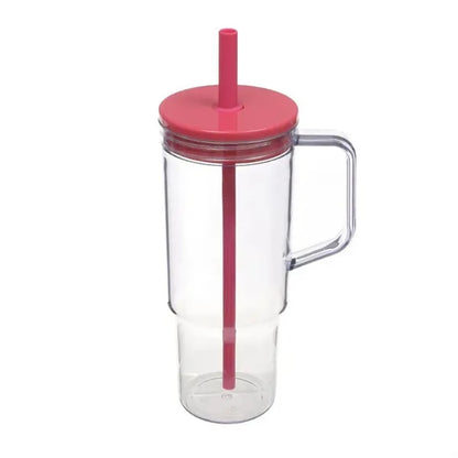 40oz Travel Mug with Handle & Straw