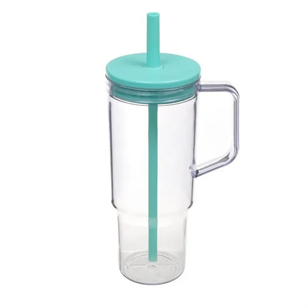 40oz Travel Mug with Handle & Straw