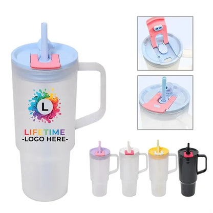 40oz Frosted Plastic Travel Tumbler