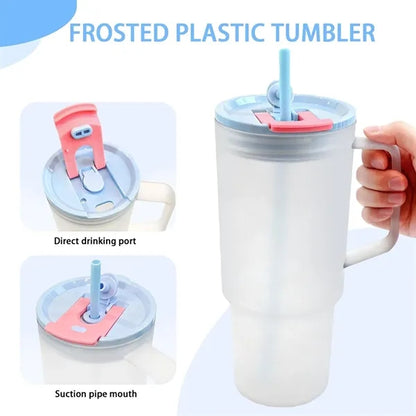 40oz Frosted Plastic Travel Tumbler