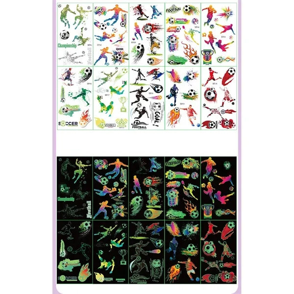 Glow-in-the-Dark Sports Tattoo Stickers