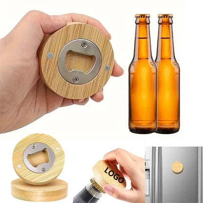 Bamboo Magnetic Bottle Opener
