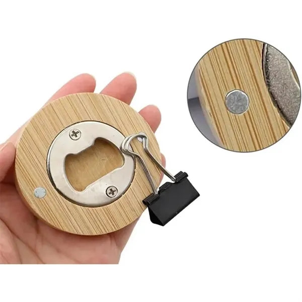 Bamboo Magnetic Bottle Opener
