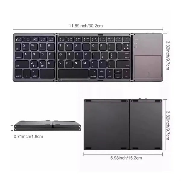 Foldable Wireless Keyboard With Touchpad