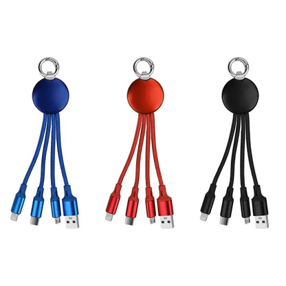 3 In 1 Light Up Muti Charging Cable With Key Ring
