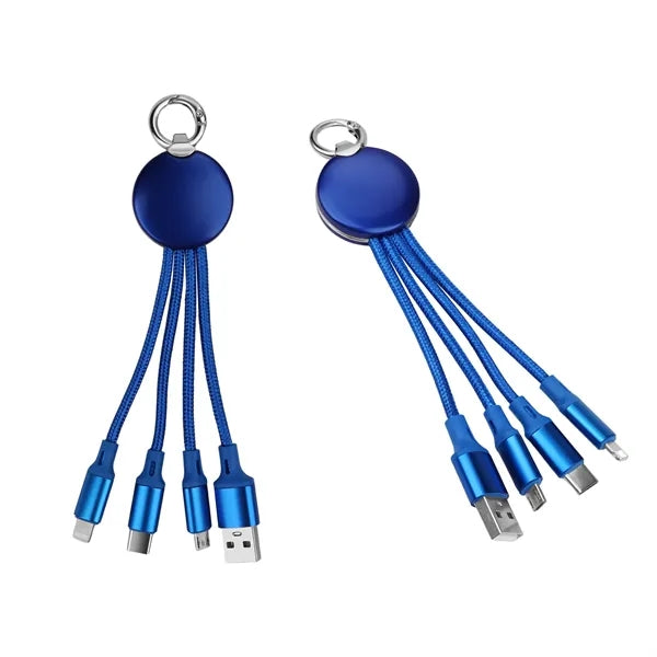 3 In 1 Light Up Muti Charging Cable With Key Ring