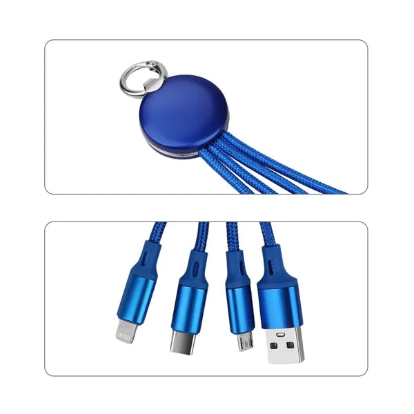 3 In 1 Light Up Muti Charging Cable With Key Ring
