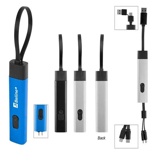 Recycled Aluminum Retractable Travel Charging Cable
